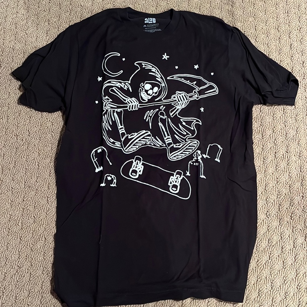 Small Black Grim Reaper Tshirt. Alab Brand. New condition.